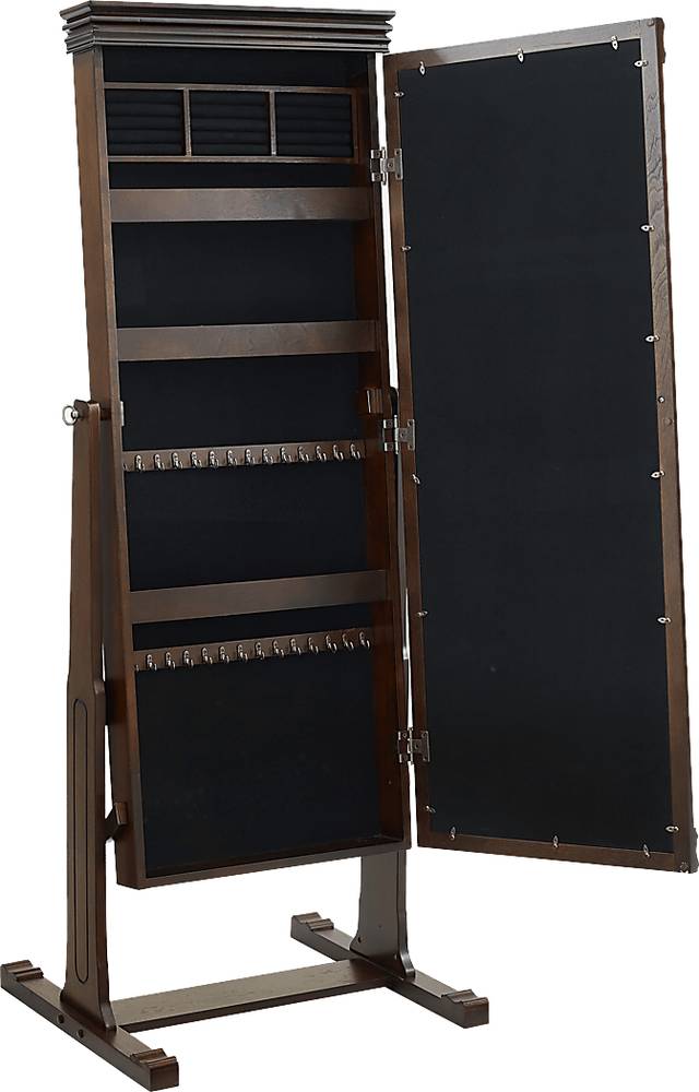 Clagett Brown Mirror Jewelry Armoire - Thumbnail - Image 8