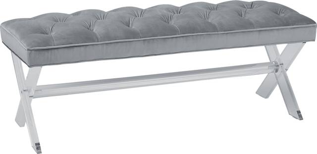 Claira Gray Accent Bench - Thumbnail - Image 1