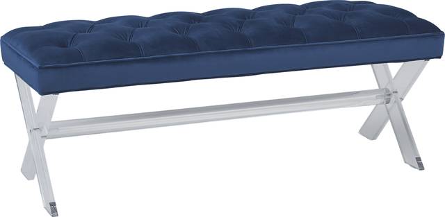 Claira Navy Accent Bench - Thumbnail - Image 1