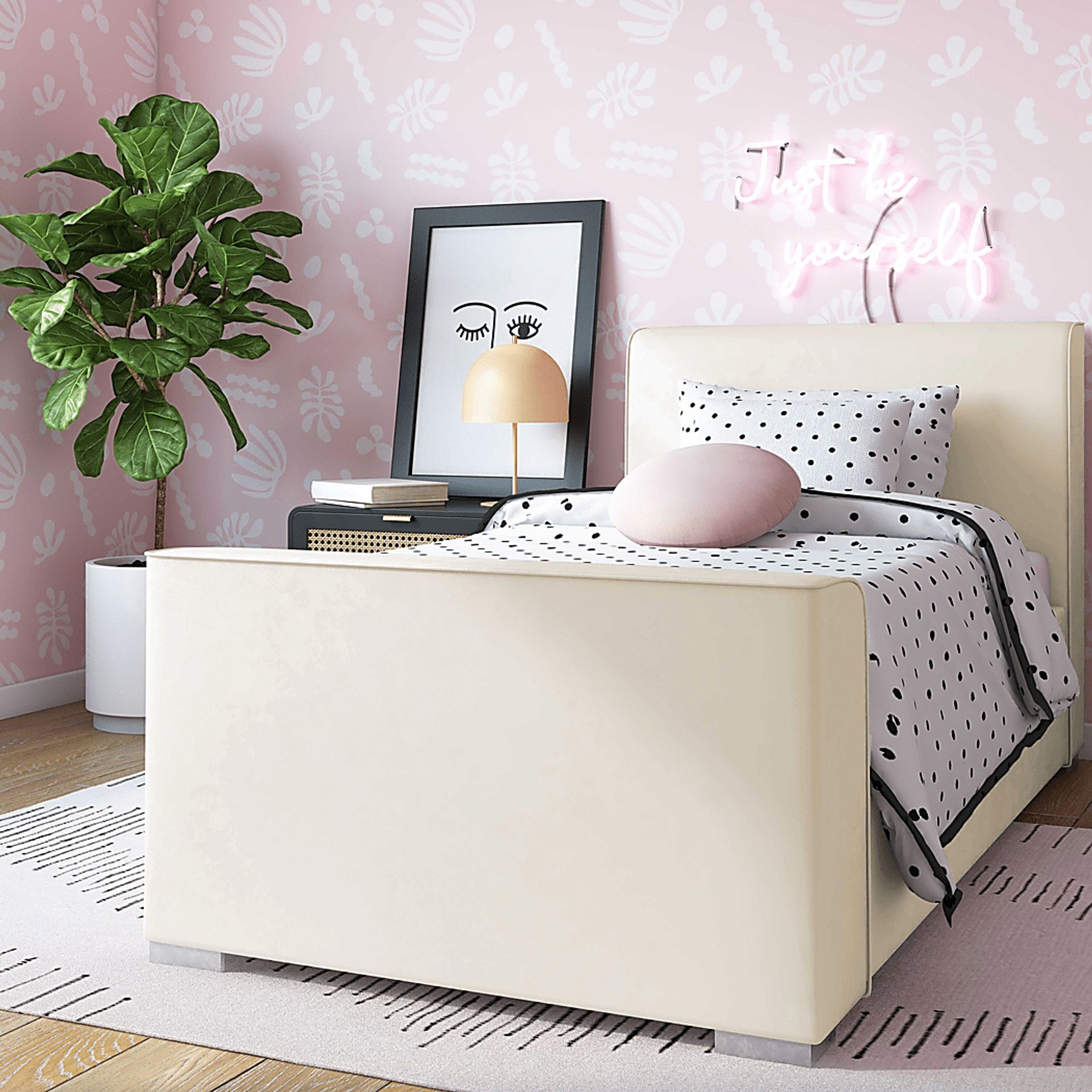 Claire Elle Cream Twin Bed - Image 5