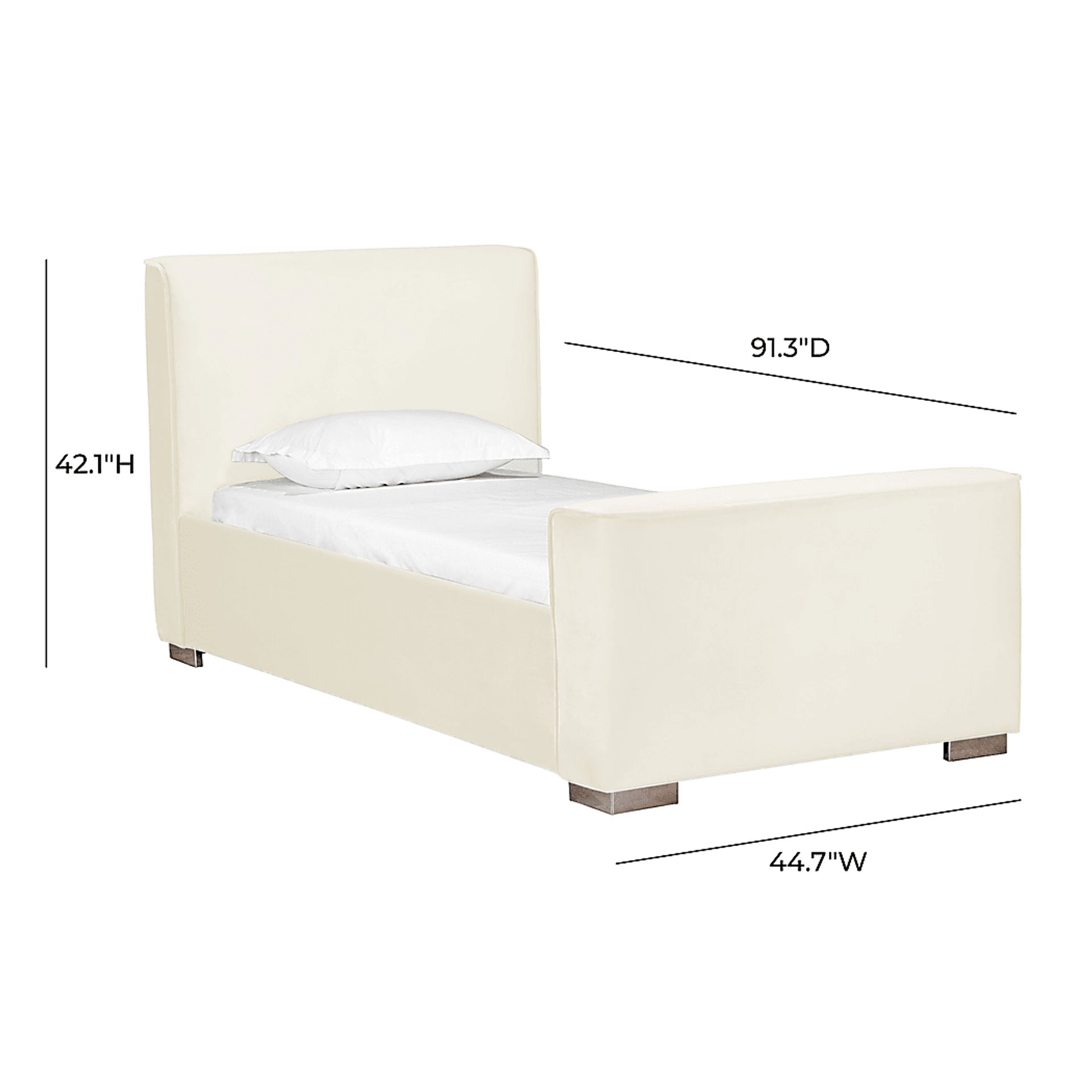 Claire Elle Cream Twin Bed - Image 6