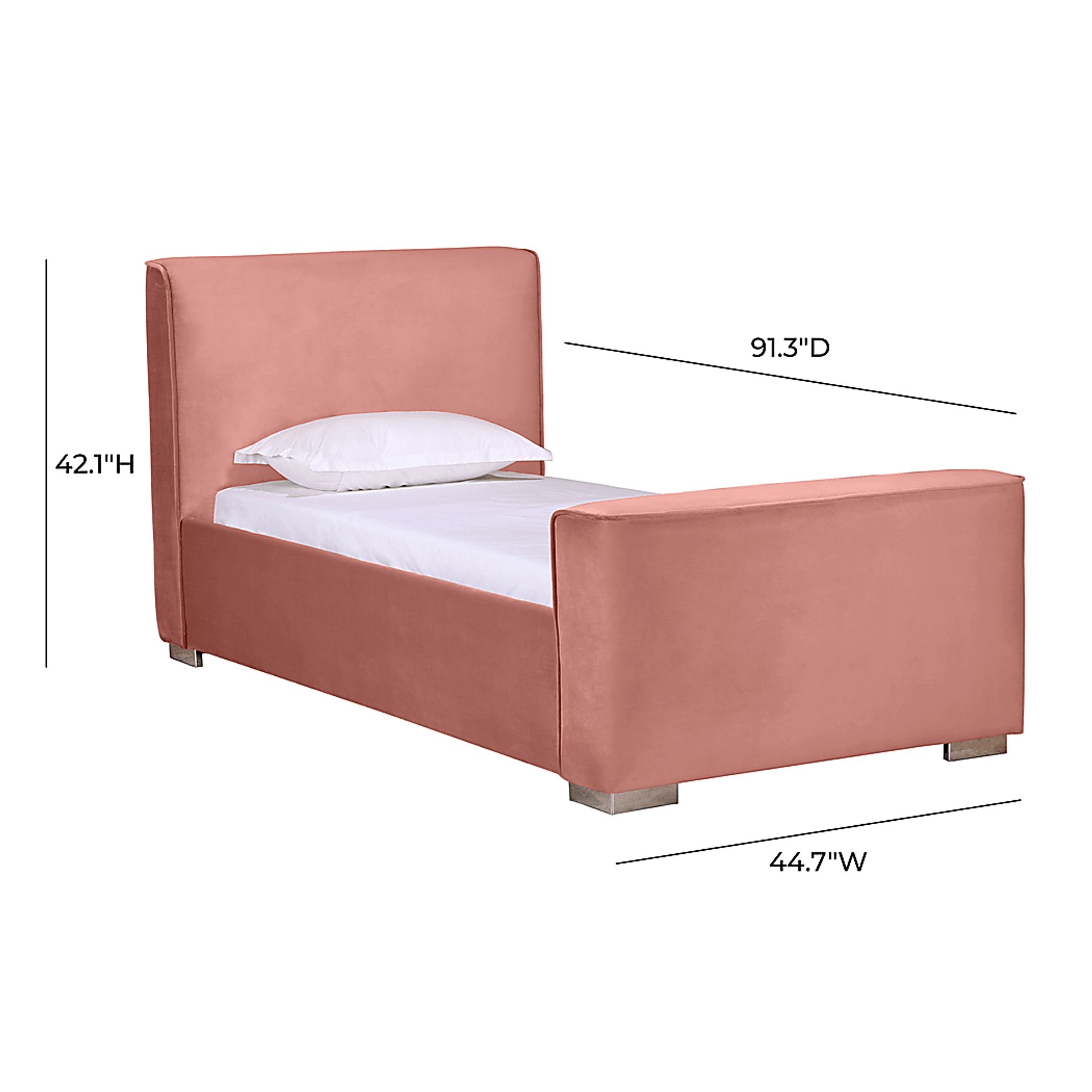 Claire Elle Pink Rose Twin Bed - Image 7