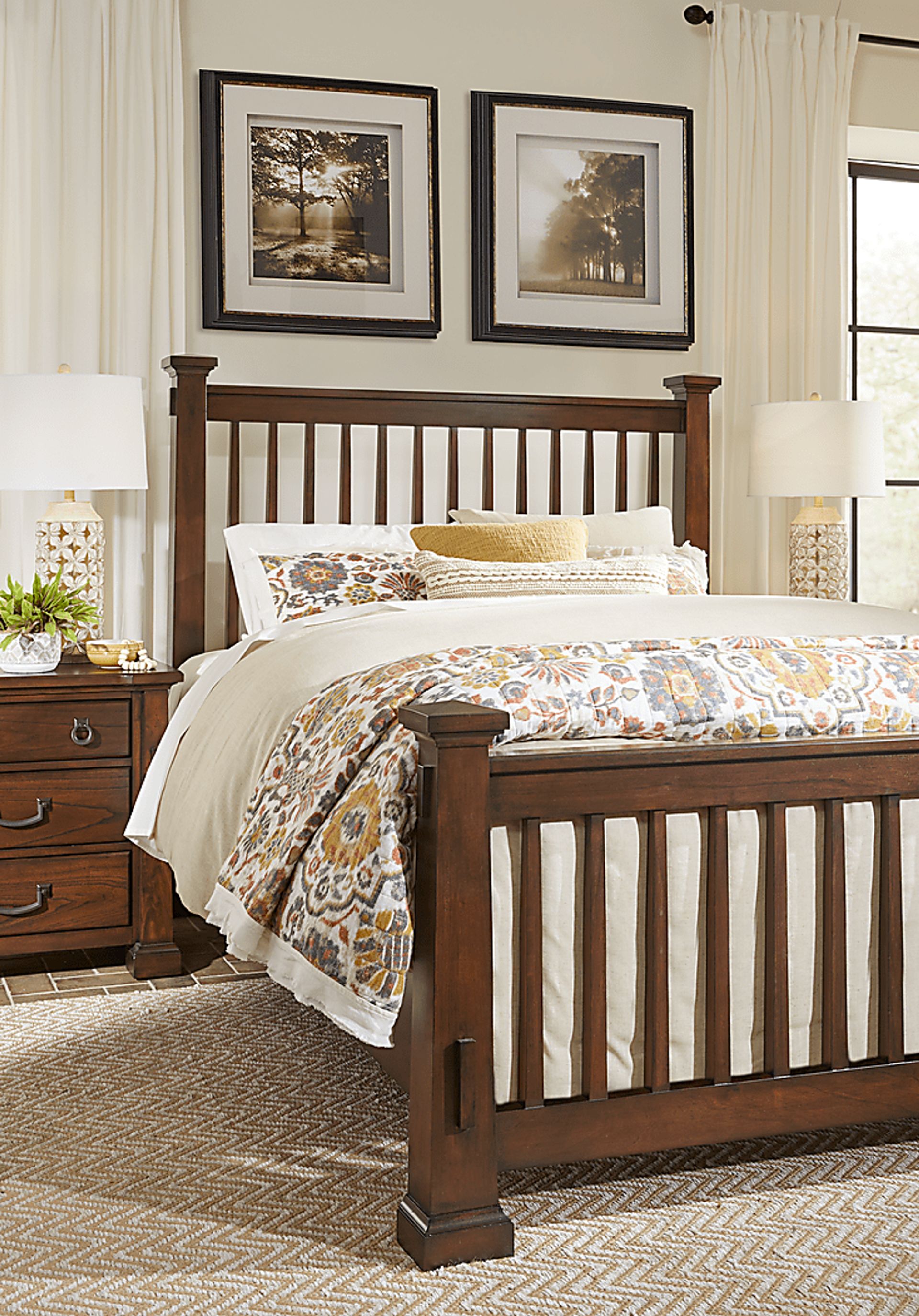 Clairfield Tobacco 7 Pc King Slat Bedroom - Image 4