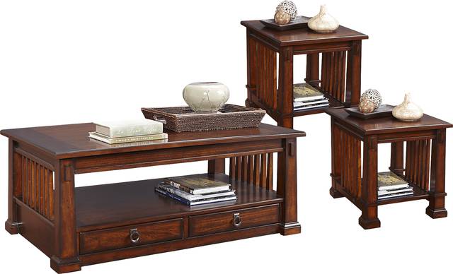 Clairfield Tobacco 3 Pc Table Set - Thumbnail - Image 1