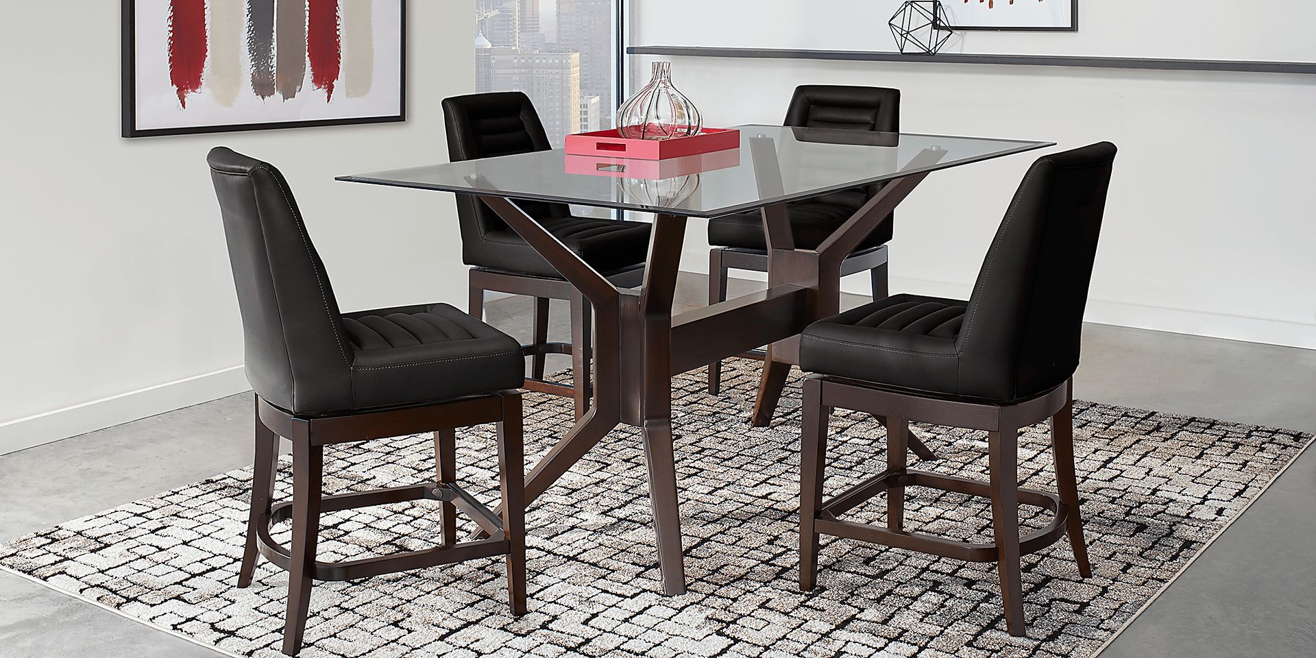 Clairmont Heights Black Counter Height Swivel Stool - Image 2