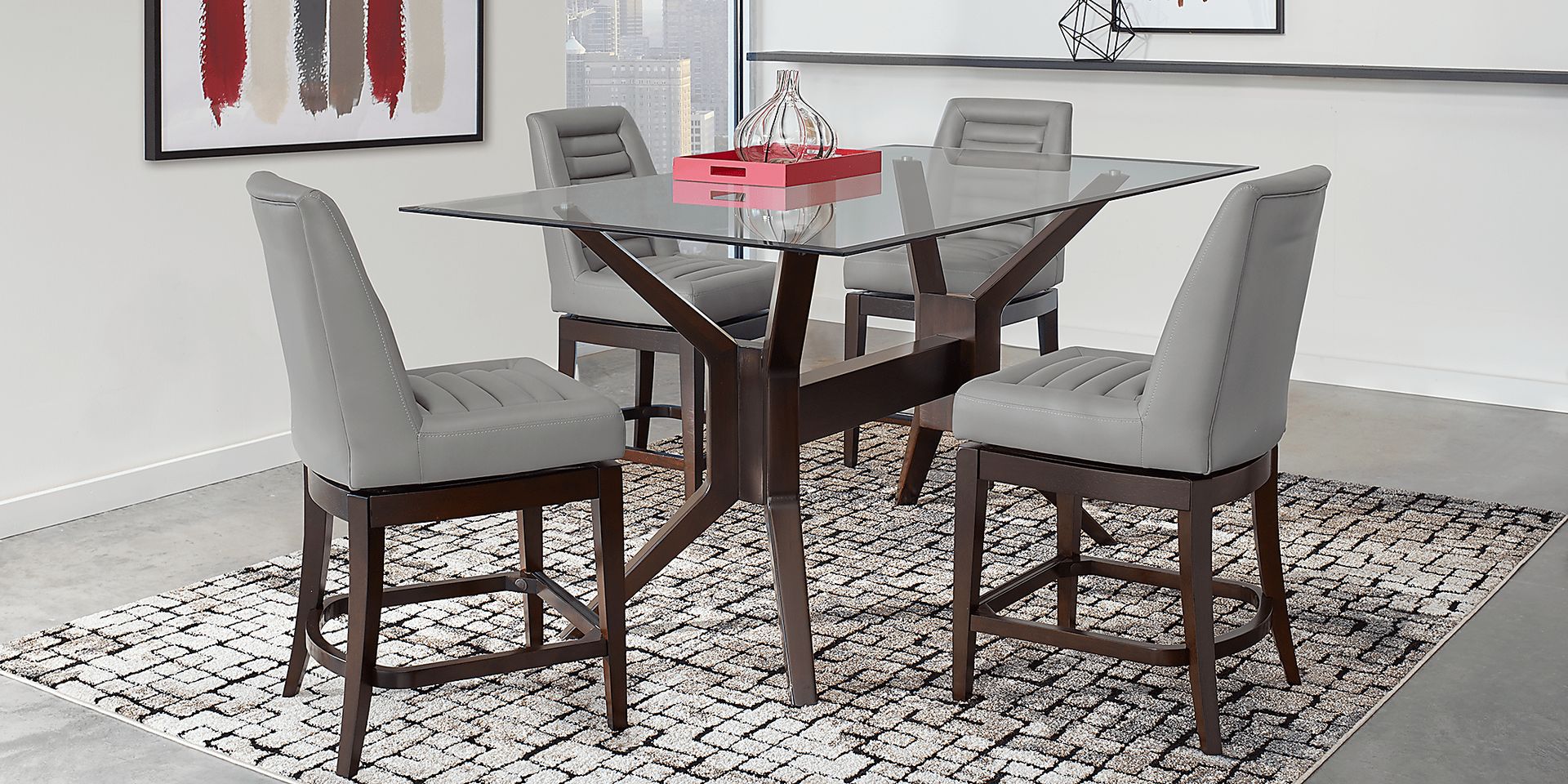 Clairmont Heights Merlot 5 Pc Rectangular Counter Height Dining Room - Image 1