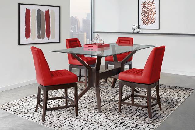 Clairmont Heights Merlot 5 Pc Rectangular Counter Height Dining Room - Thumbnail - Image 1