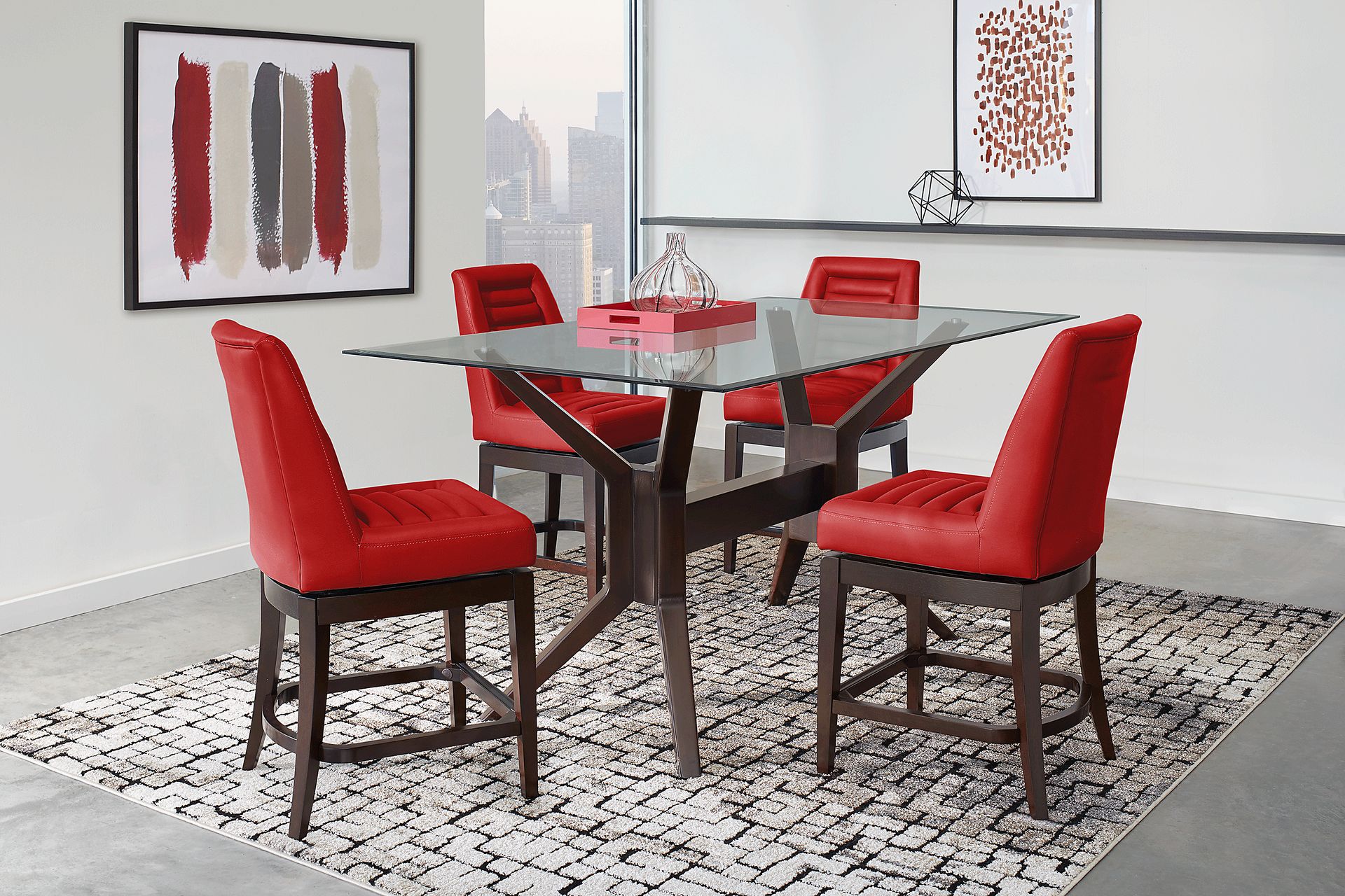 Clairmont Heights Merlot 5 Pc Rectangular Counter Height Dining Room - Image 1