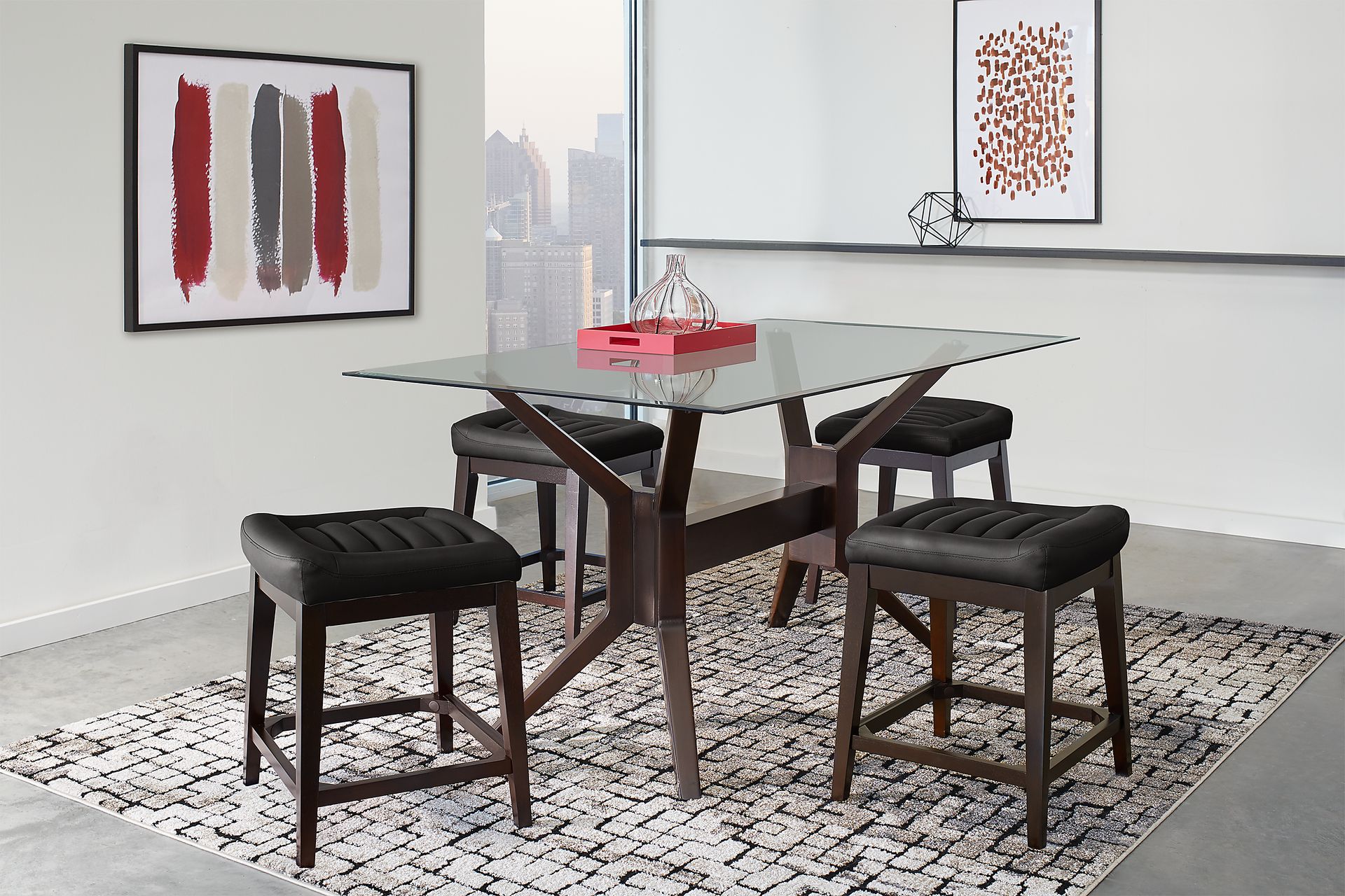 Clairmont Heights Merlot 5 Pc Rectangular Counter Height Dining Room - Image 1