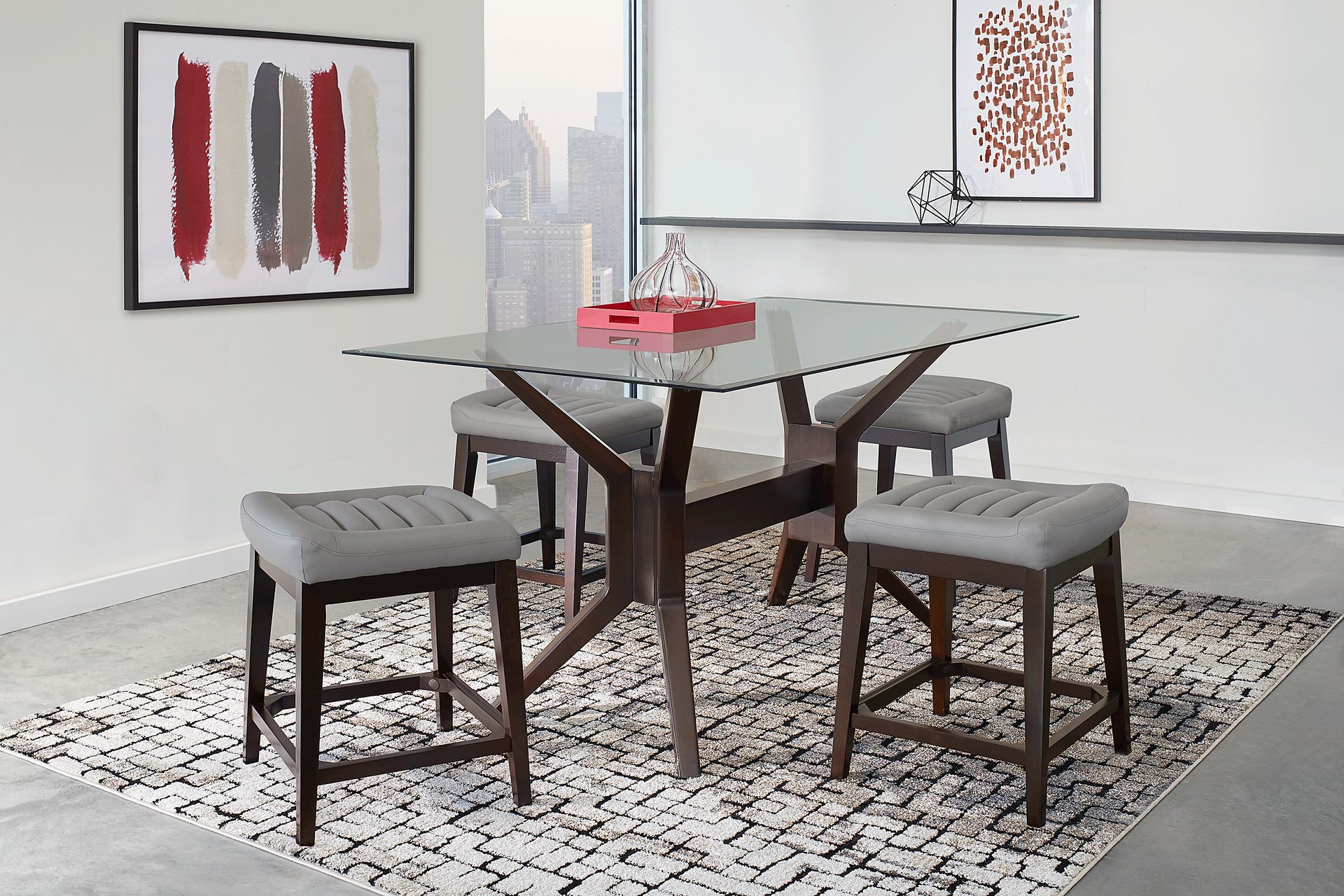 Clairmont Heights Merlot 5 Pc Rectangular Counter Height Dining Room - Image 1