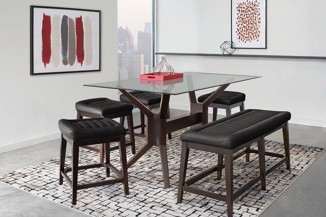 Clairmont Heights Merlot 5 Pc Rectangular Counter Height Dining Room - Thumbnail - Image 1