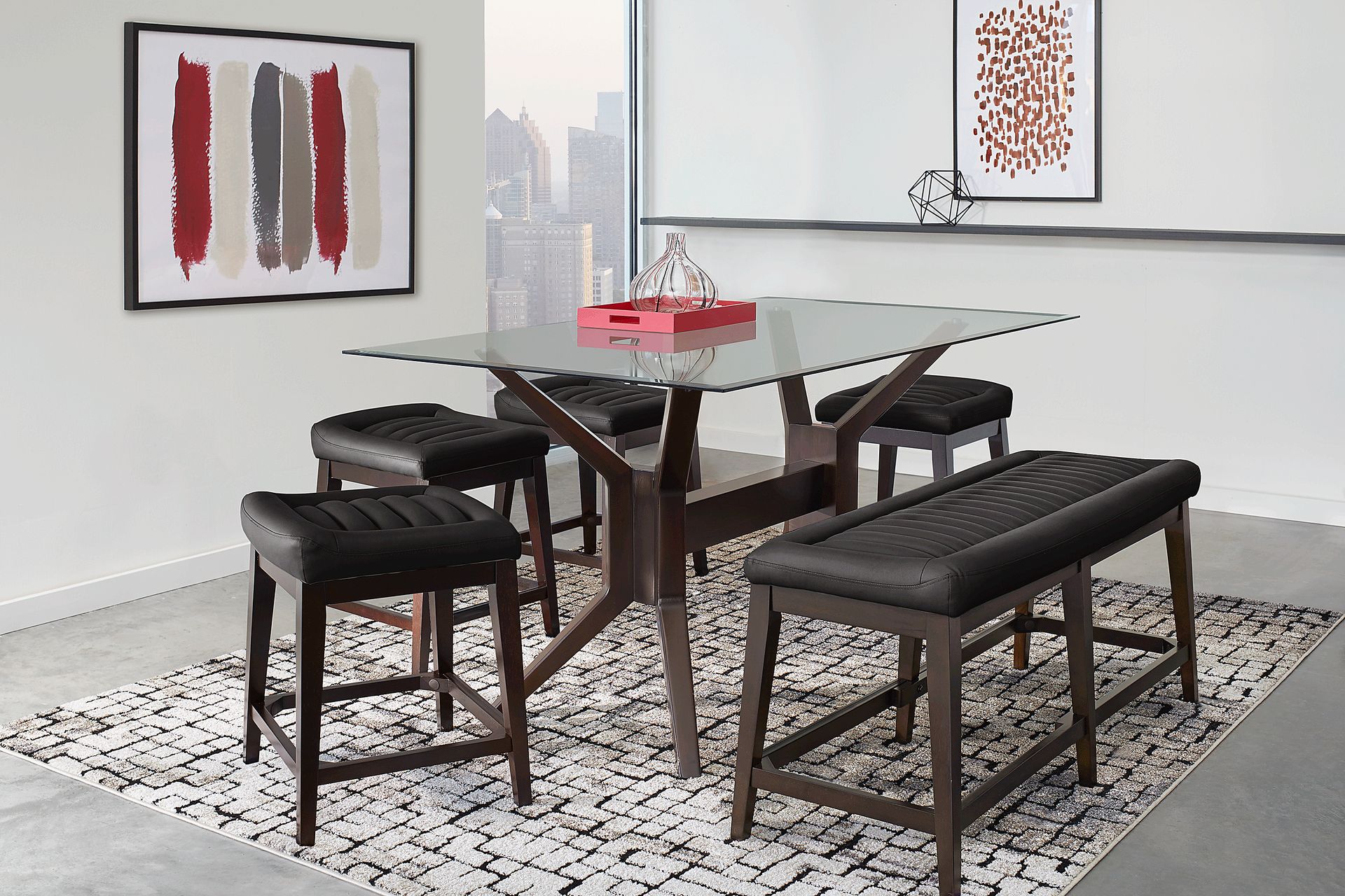 Clairmont Heights Merlot 5 Pc Rectangular Counter Height Dining Room - Image 1