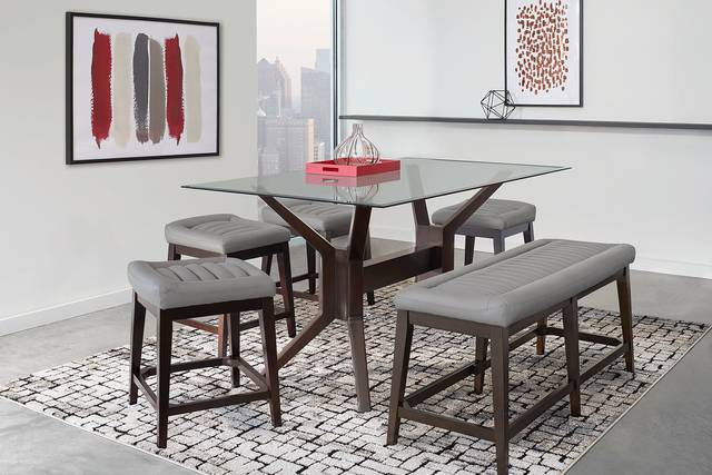 Clairmont Heights Merlot 5 Pc Rectangular Counter Height Dining Room - Thumbnail - Image 1