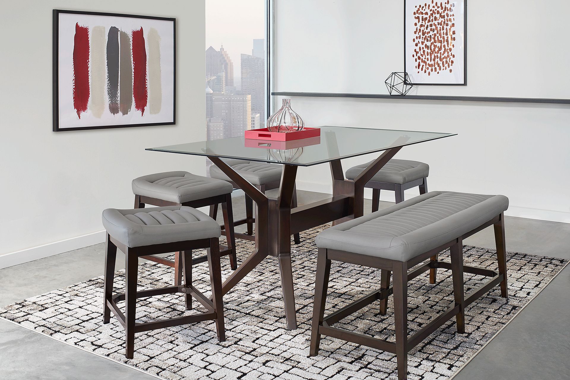 Clairmont Heights Merlot 5 Pc Rectangular Counter Height Dining Room - Image 1