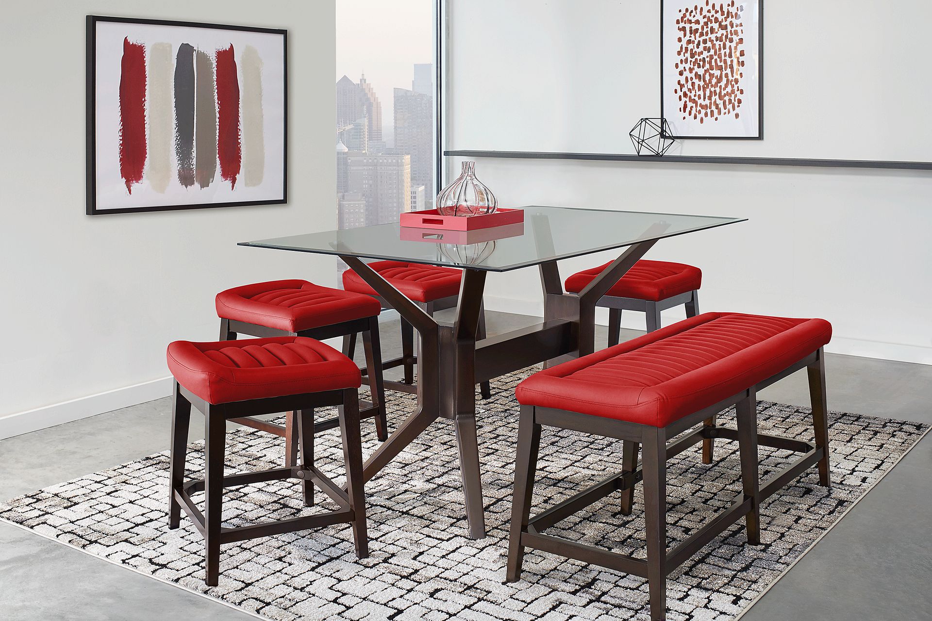 Clairmont Heights Merlot 5 Pc Rectangular Counter Height Dining Room - Image 1