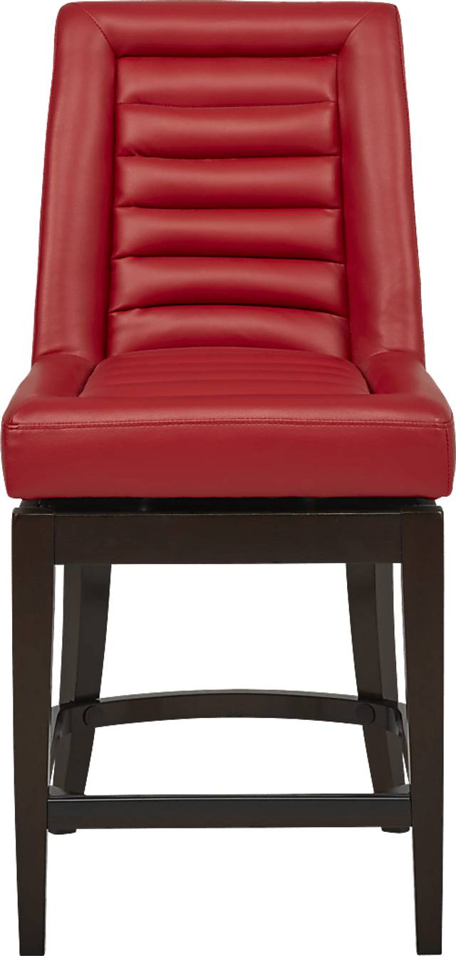 Clairmont Heights Red Counter Height Swivel Stool - Thumbnail - Image 2