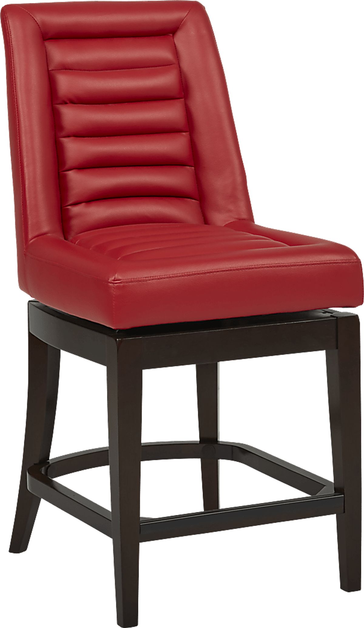 Clairmont Heights Merlot Dark Wood Red Swivel Barstool Rooms to Go