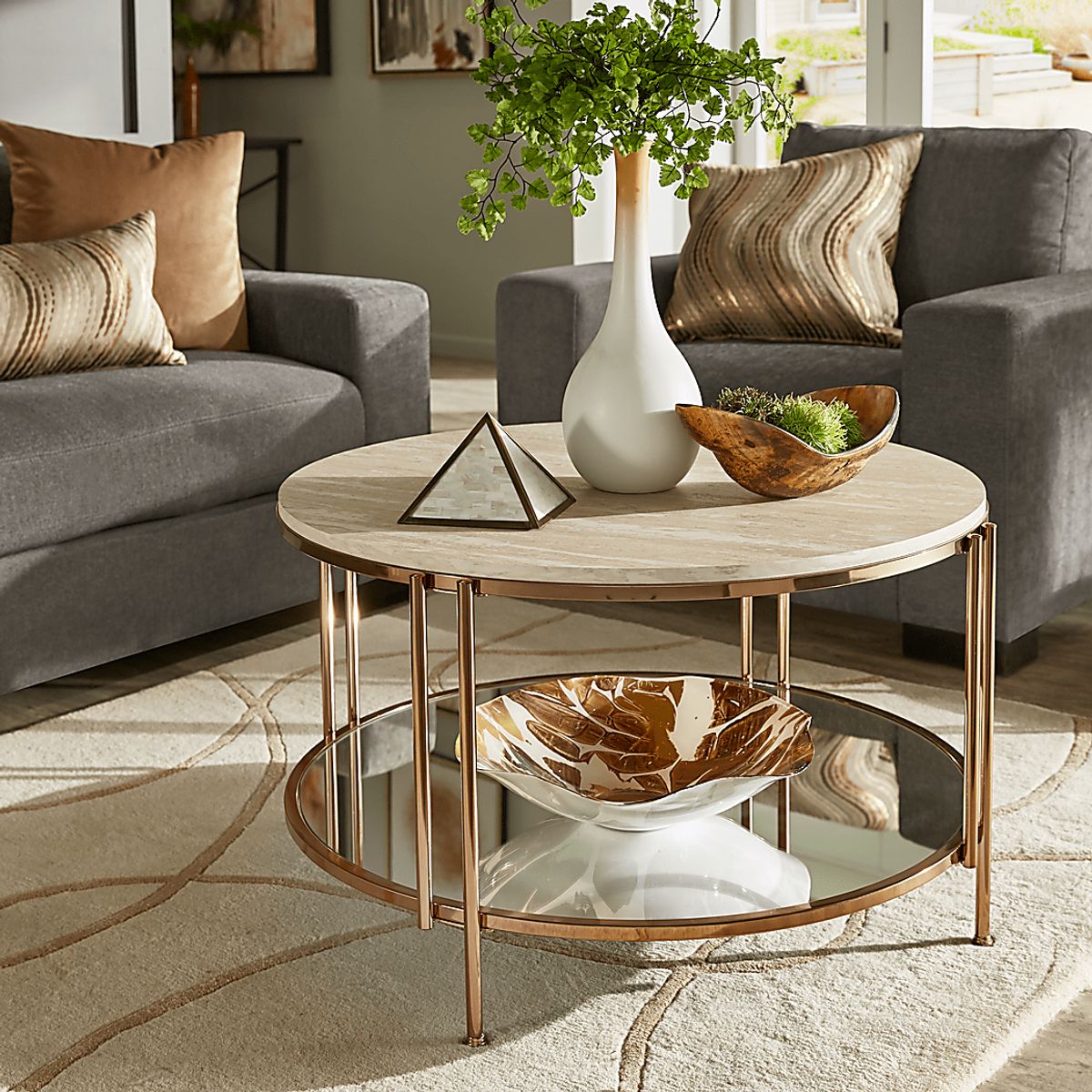 Clairview Gold Colors,Metal Cocktail Table | Rooms to Go