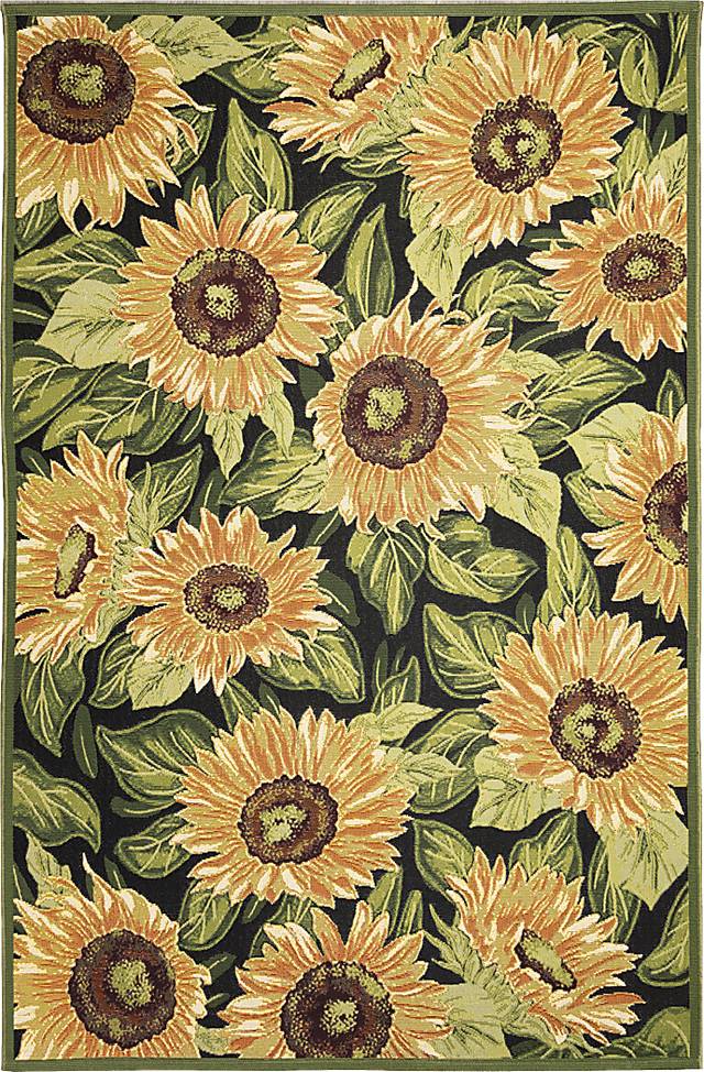 Clarbel Black 7'10 x 9'10 Indoor/Outdoor Rug - Thumbnail - Image 1