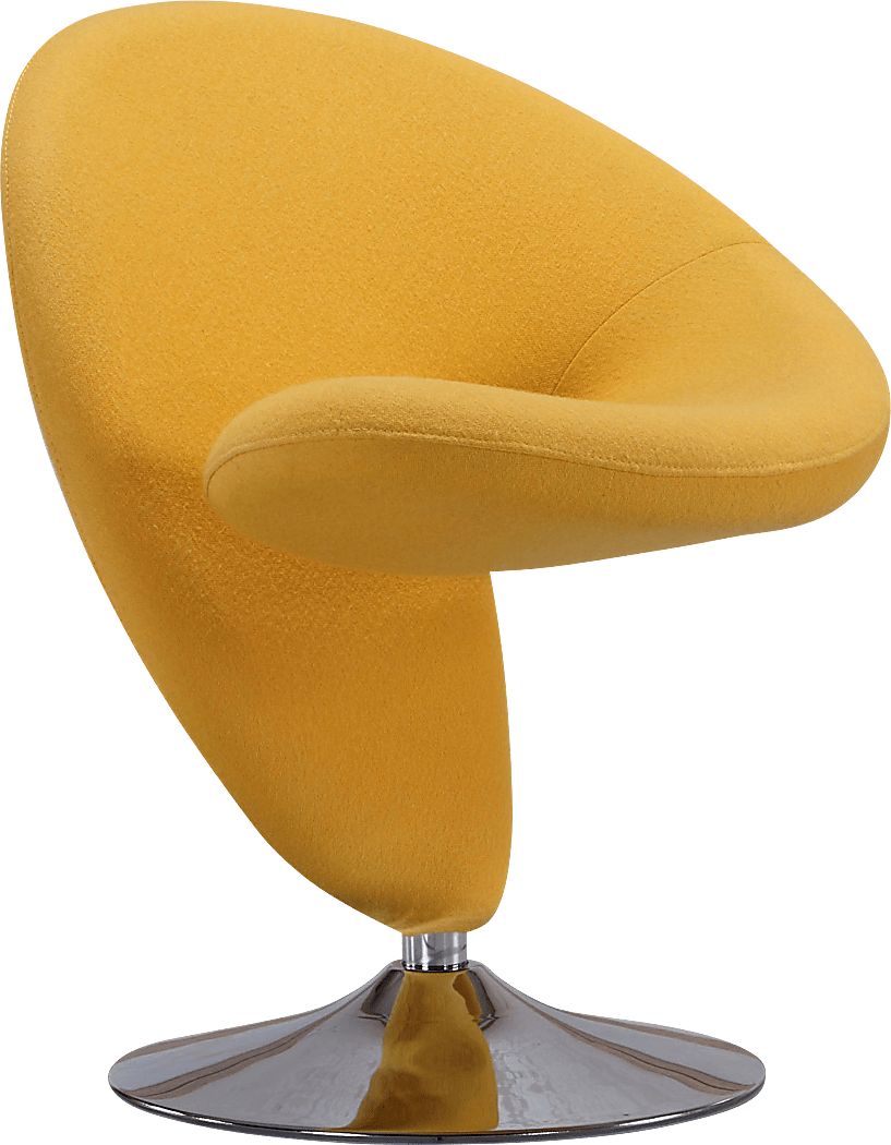 Claredda Yellow Wool Fabric Swivel Accent Chair | Rooms to Go