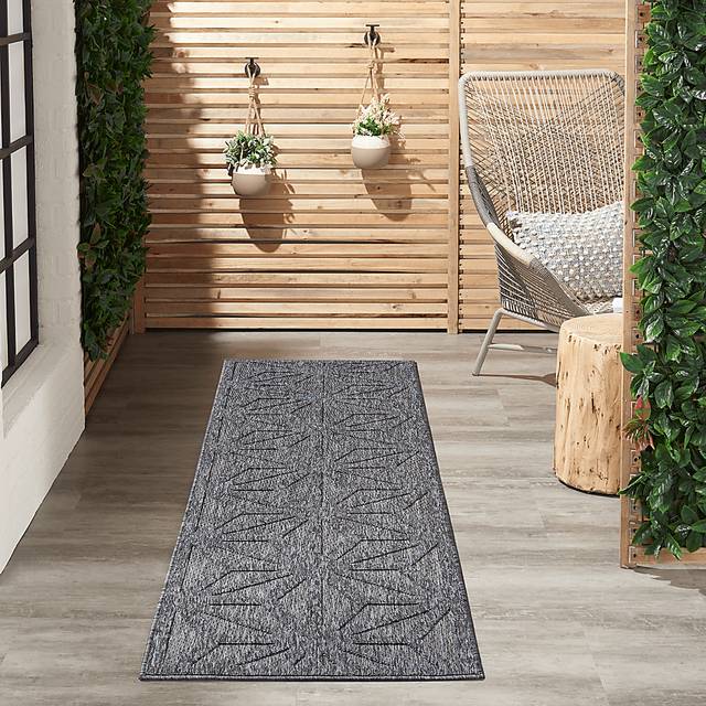 Clarene Dark Gray 2'2 x 7'6 Runner Indoor/Outdoor Rug - Thumbnail - Image 3