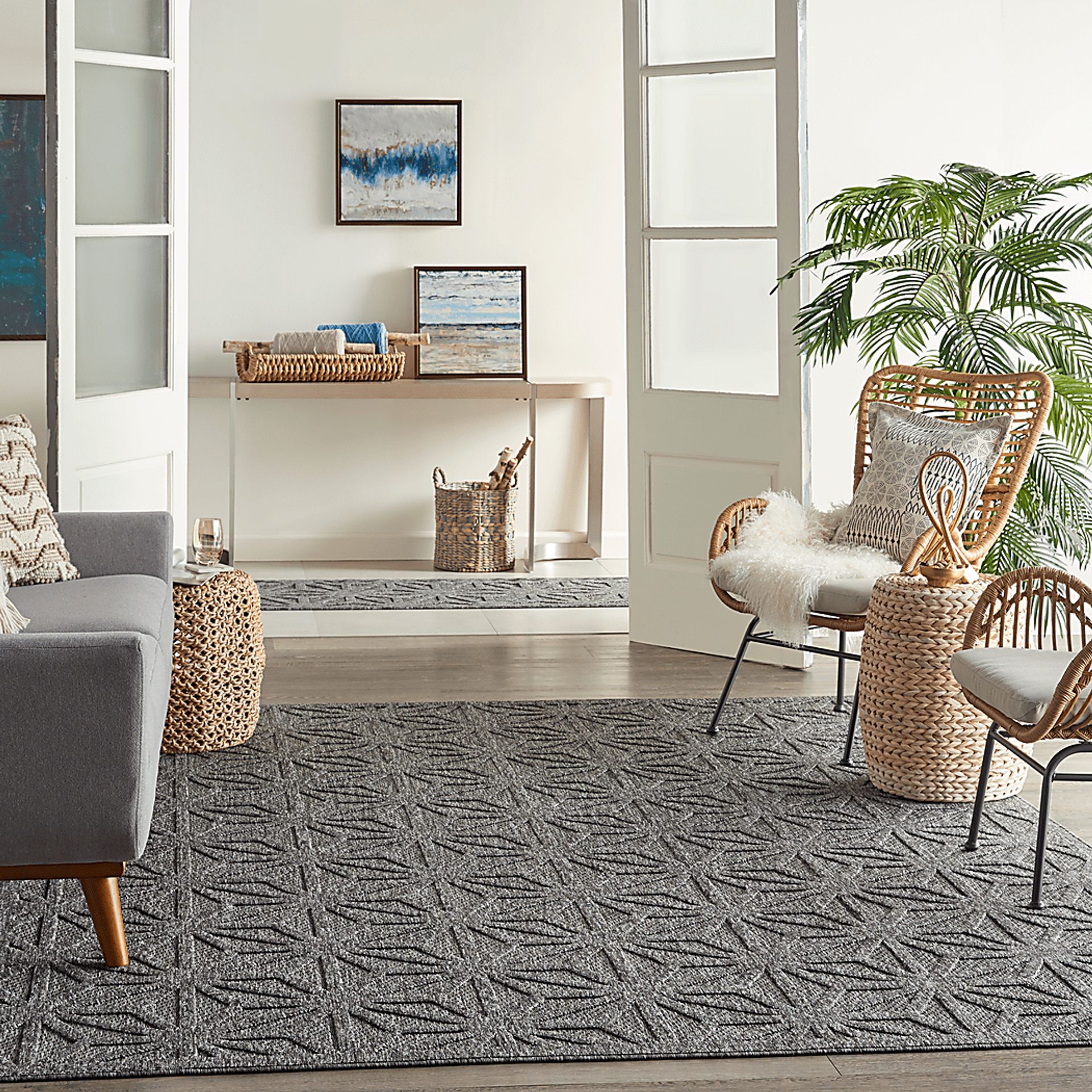 Clarene Dark Gray 8' x 10' Indoor/Outdoor Rug - Image 7