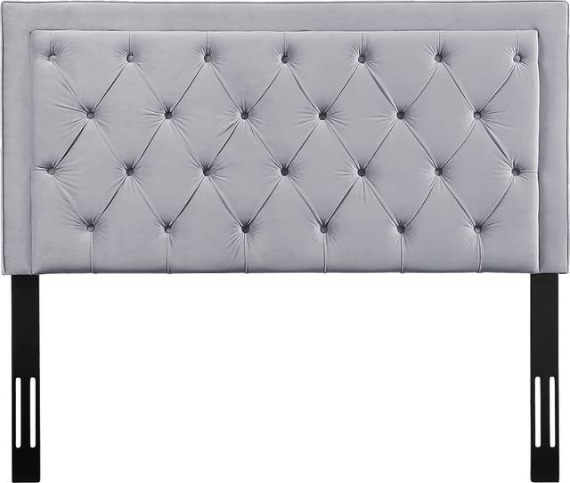 Clarette Gray Queen Upholstered Headboard - Thumbnail - Image 1
