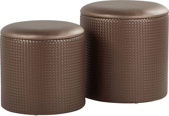 Clarinth Bronze Ottoman, Set of 2 - Thumbnail - Image 1