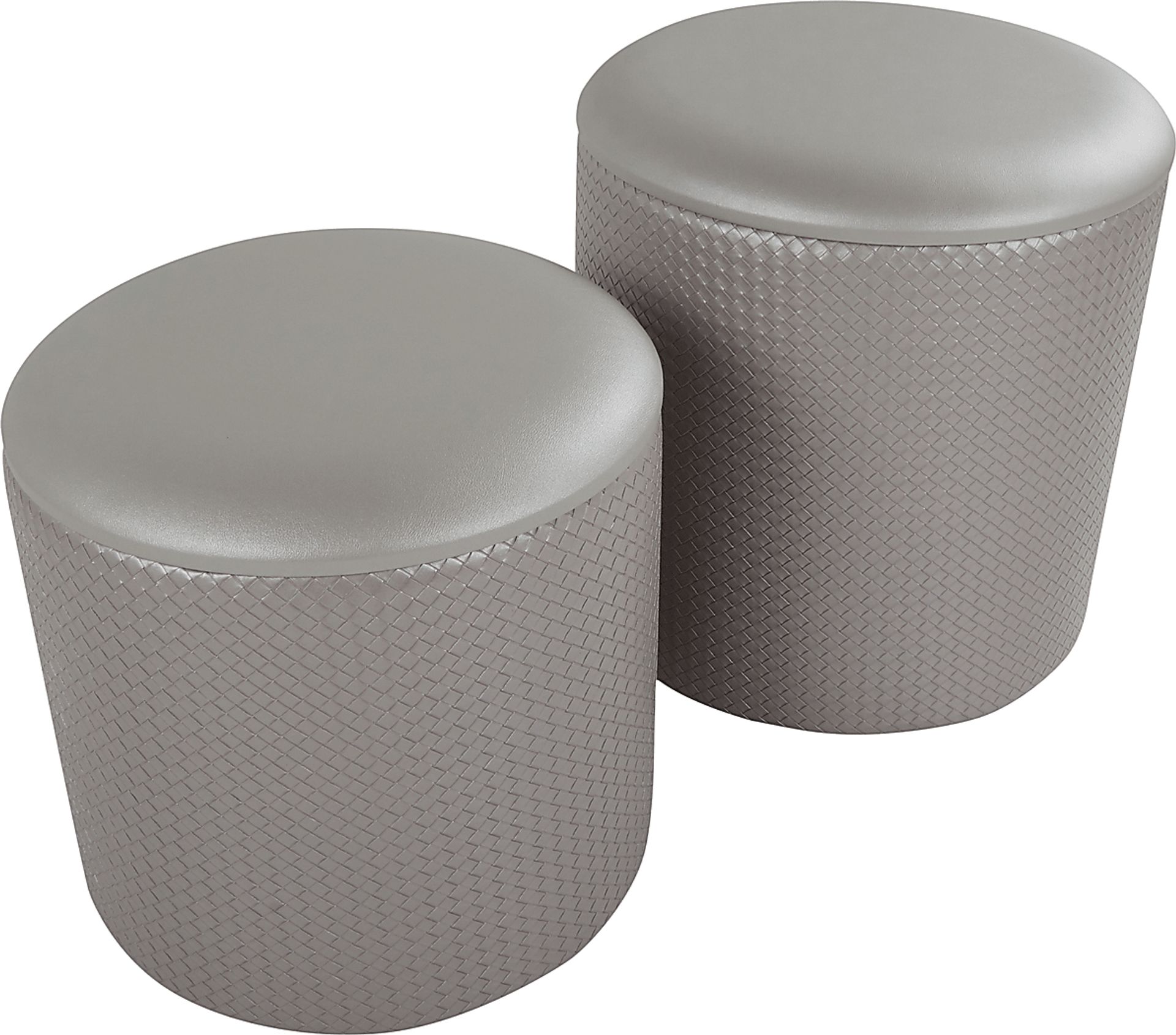 Clarinth Silver Ottoman, Set of 2 - Image 3