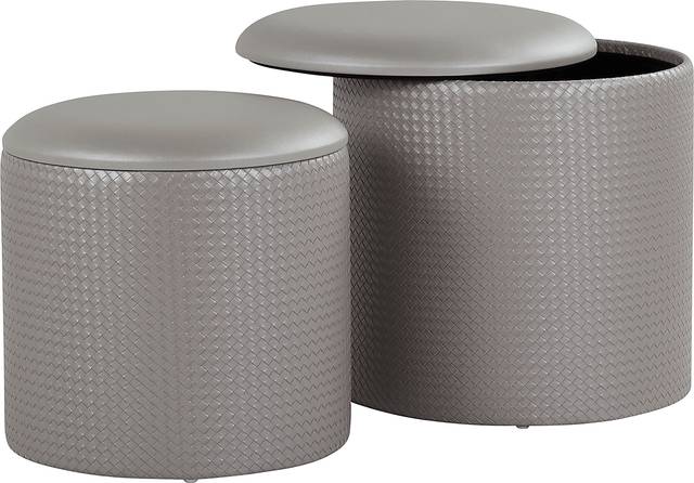 Clarinth Silver Ottoman, Set of 2 - Thumbnail - Image 5
