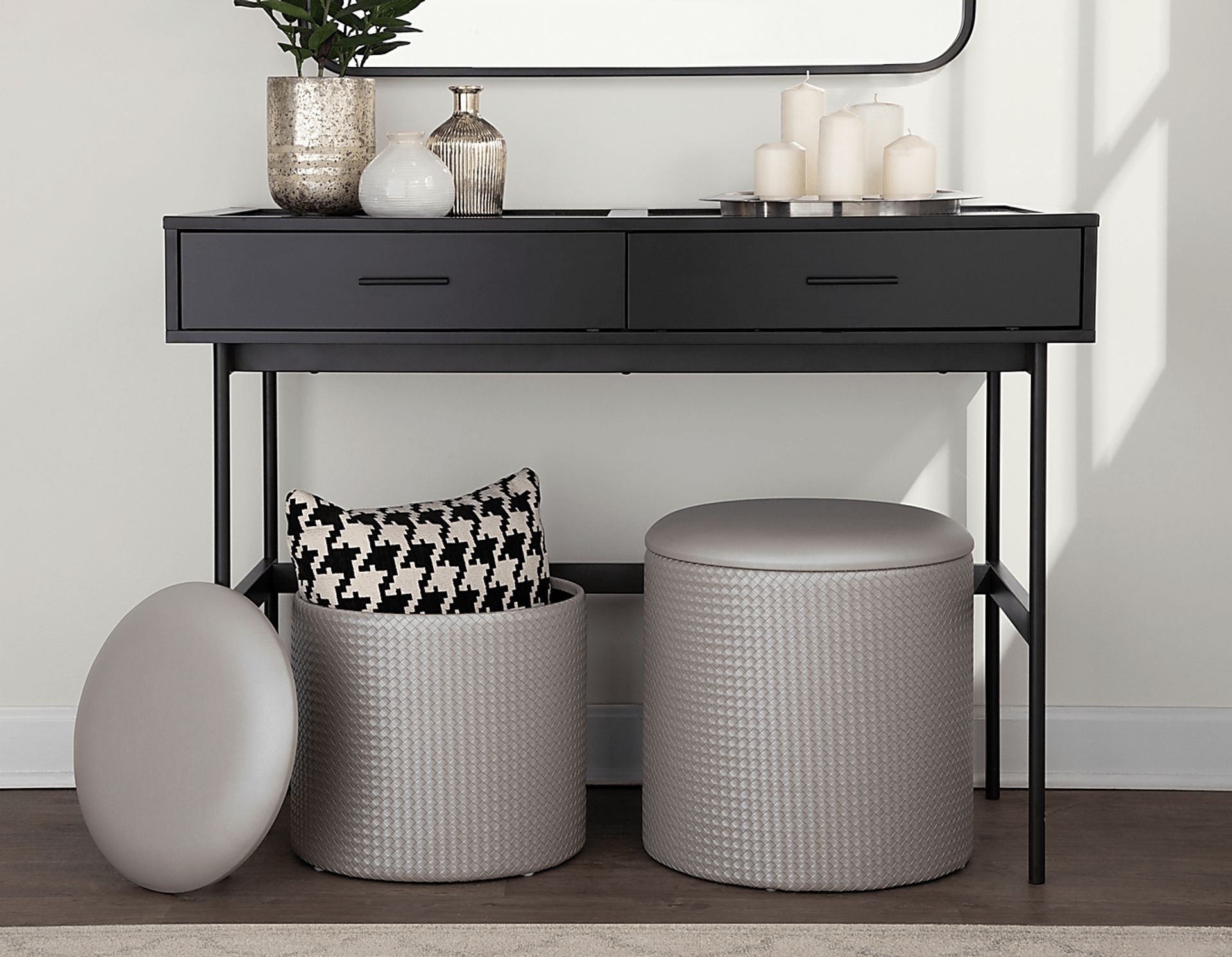 Clarinth Silver Ottoman, Set of 2 - Image 7