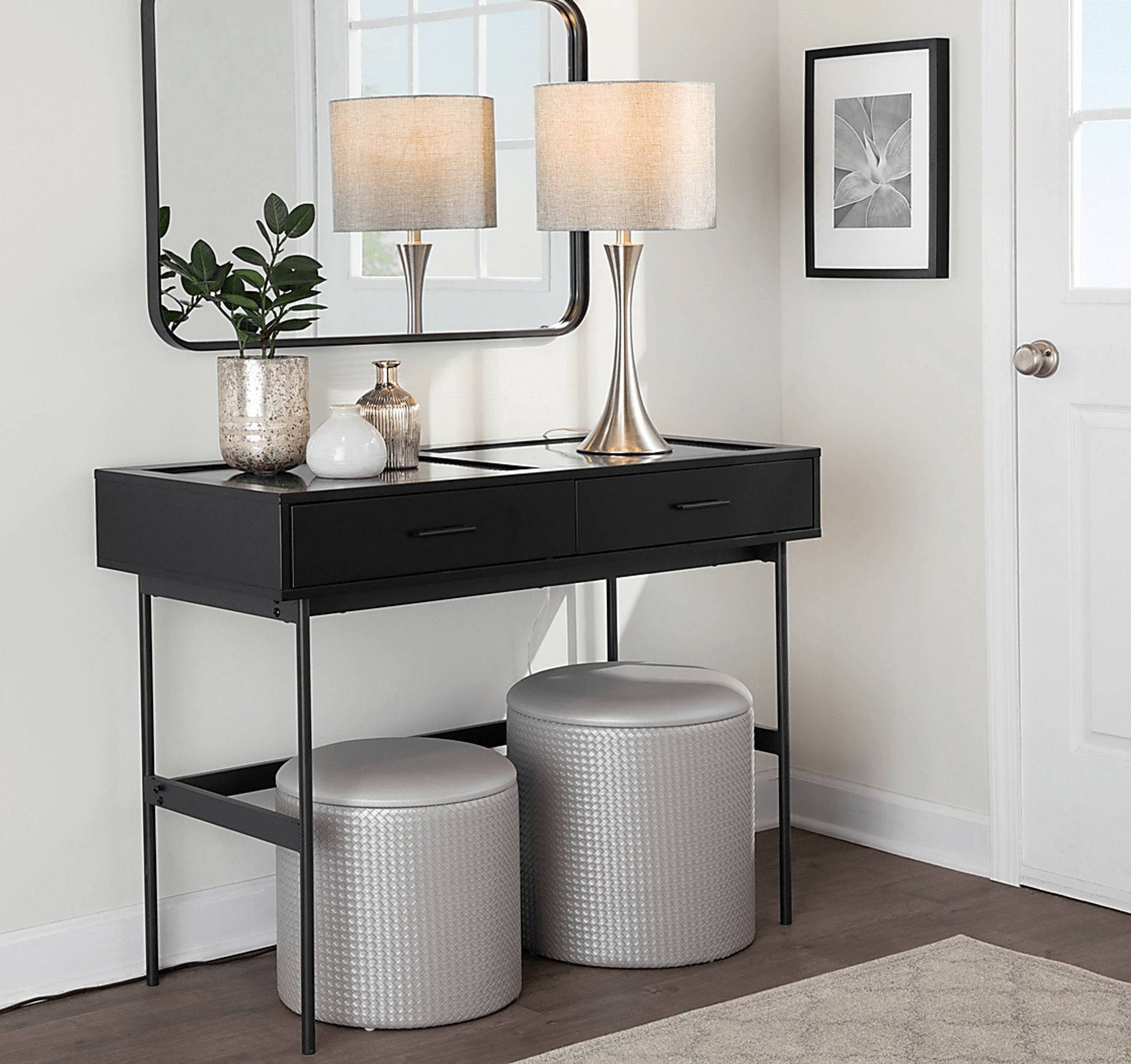 Clarinth Silver Ottoman, Set of 2 - Image 8