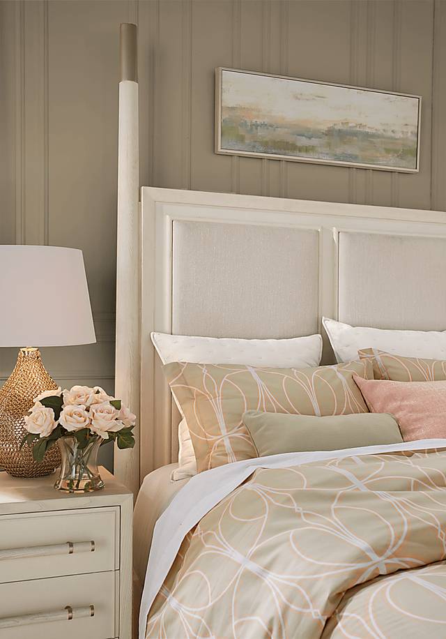 Clarissa White 3 Pc Queen Poster Bed - Thumbnail - Image 2