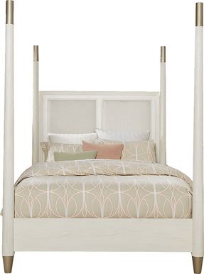 Clarissa White 3 Pc Queen Poster Bed