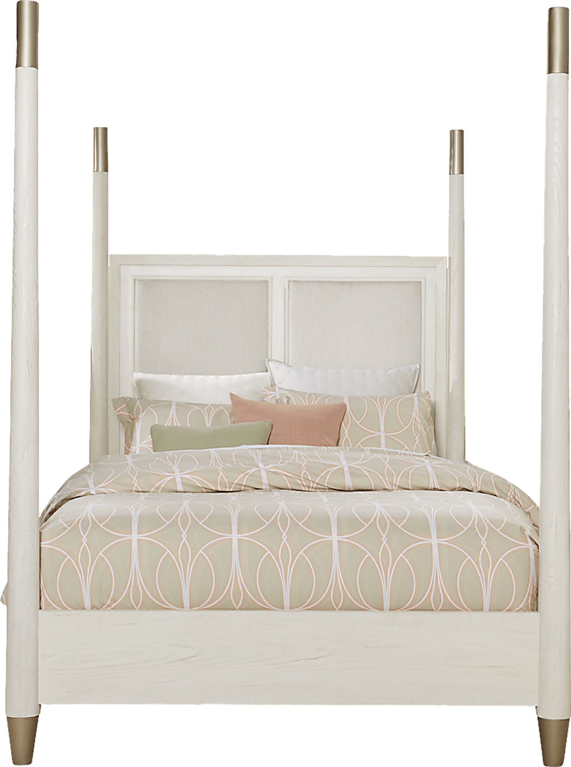 Clarissa White 3 Pc Queen Poster Bed - Image 1