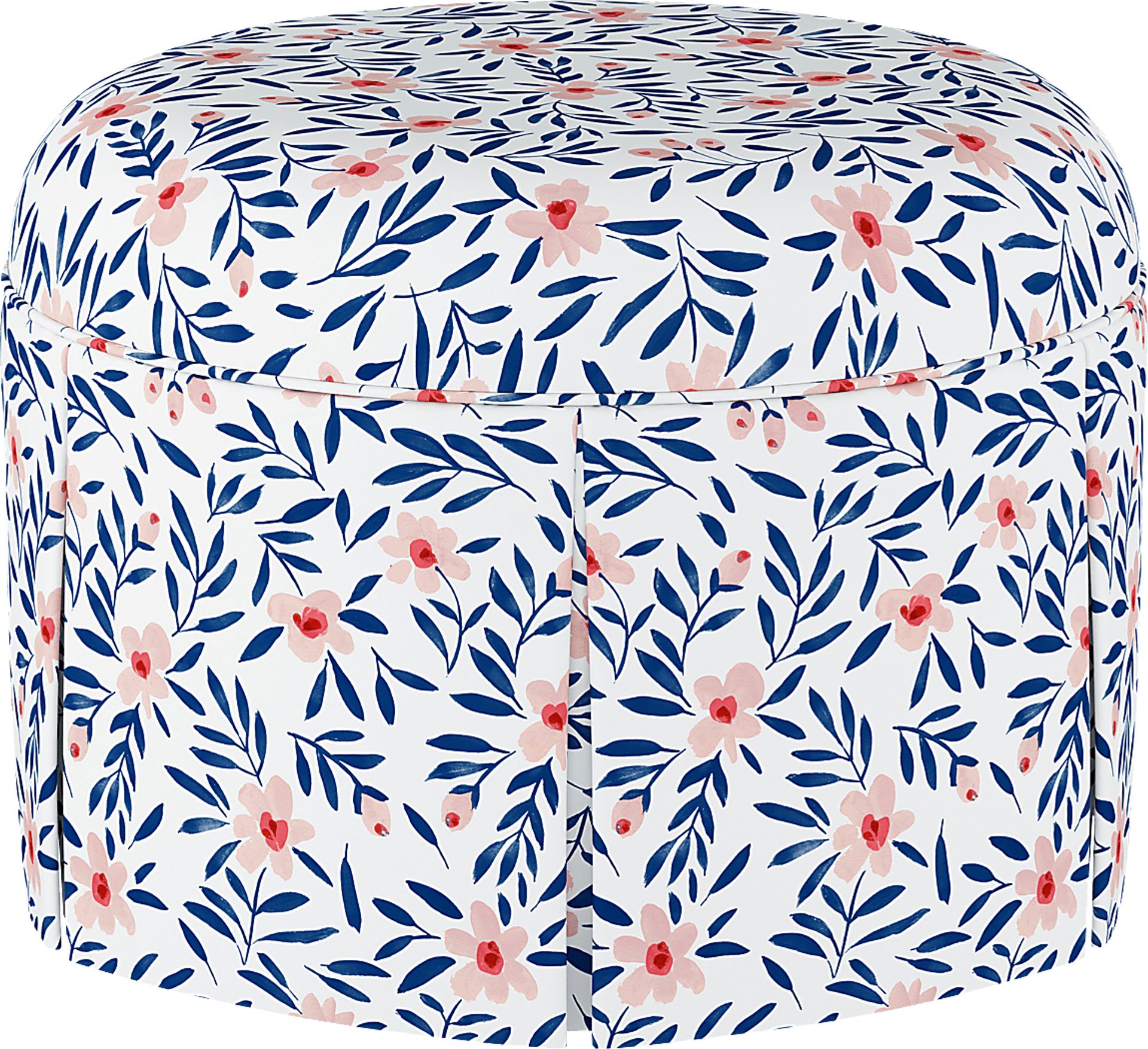 Clary Blue Ottoman - Image 1