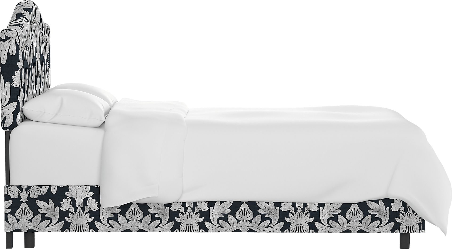 Classical Notes Blue Queen Upholstered Bed - Image 3