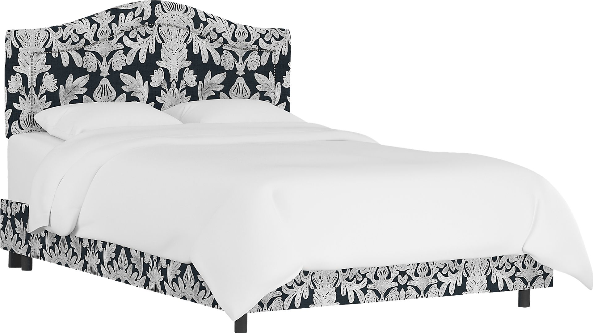 Classical Notes Blue Queen Upholstered Bed - Image 1