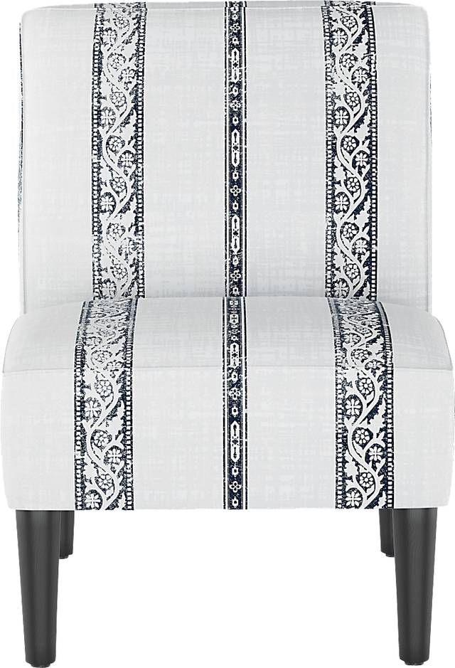 Classical Notes White-Gray Accent Chair - Thumbnail - Image 2