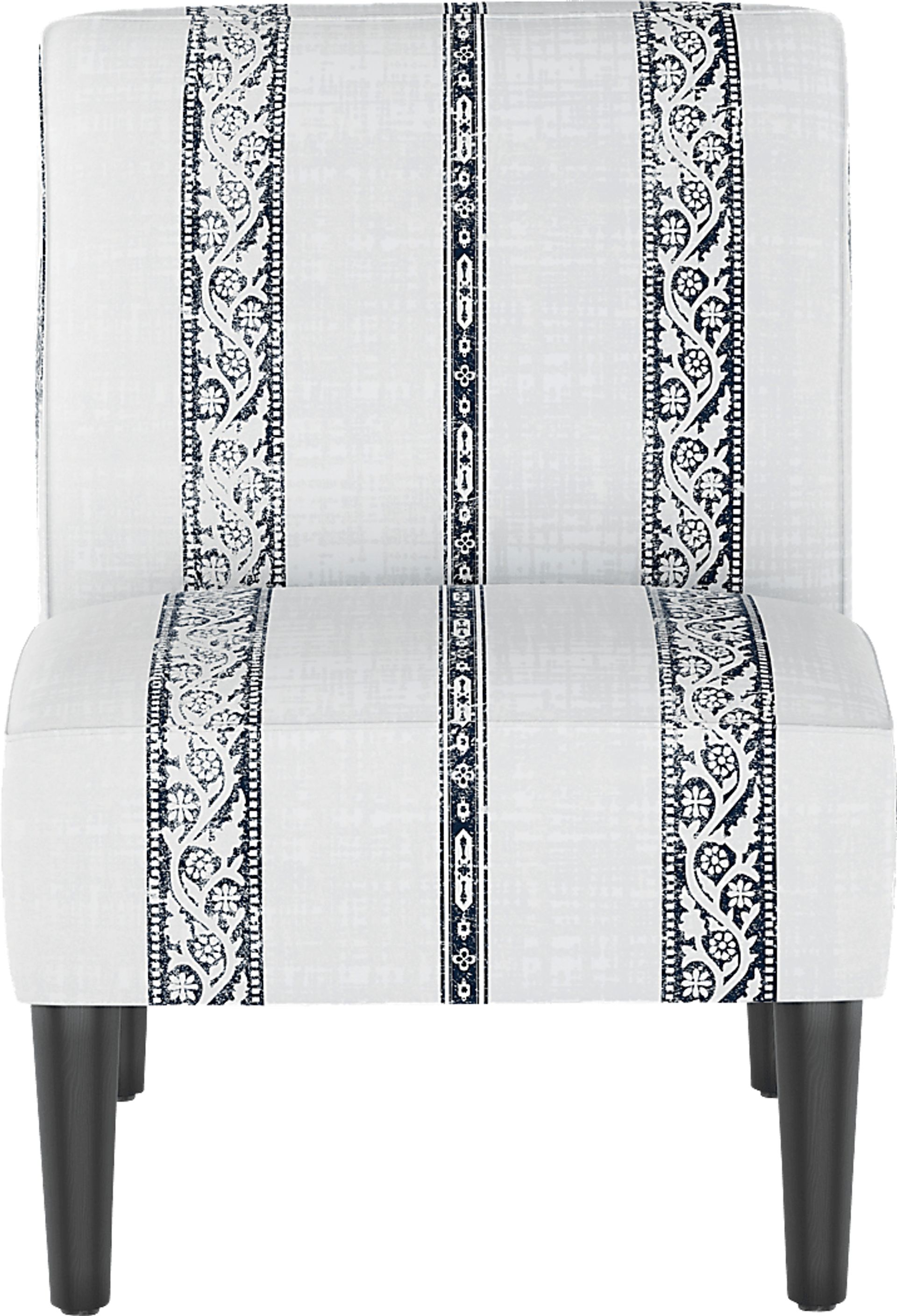 Classical Notes White-Gray Accent Chair - Image 2