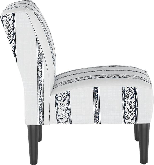 Classical Notes White-Gray Accent Chair - Thumbnail - Image 3
