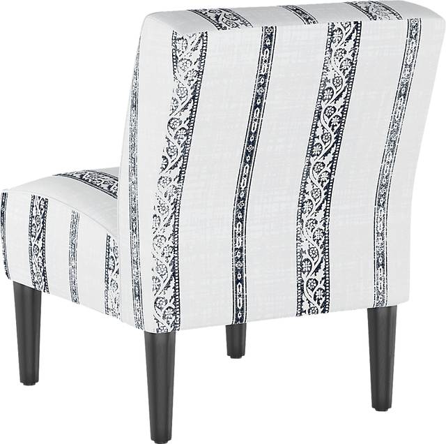 Classical Notes White-Gray Accent Chair - Thumbnail - Image 4
