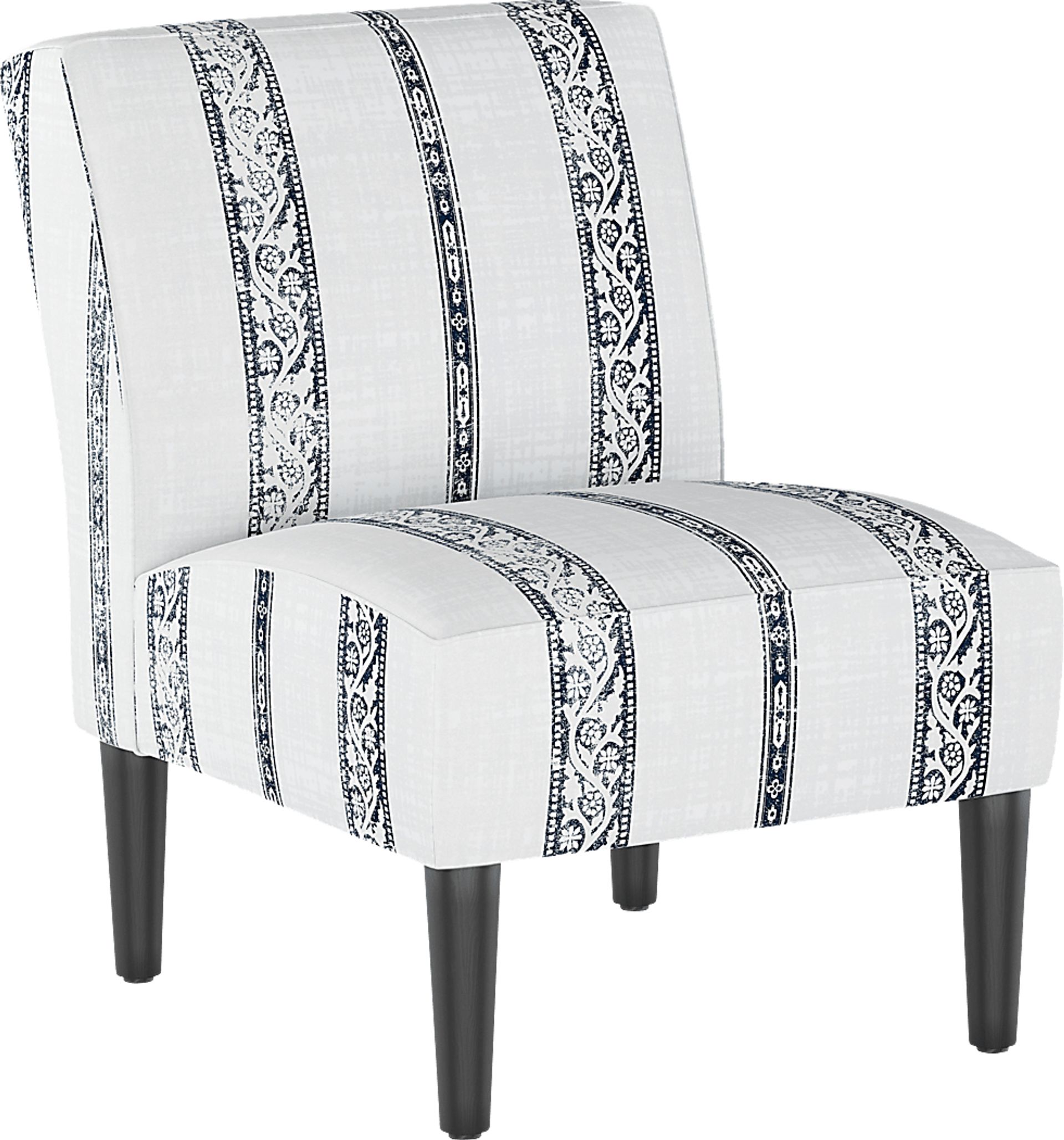 Classical Notes White-Gray Accent Chair - Image 1