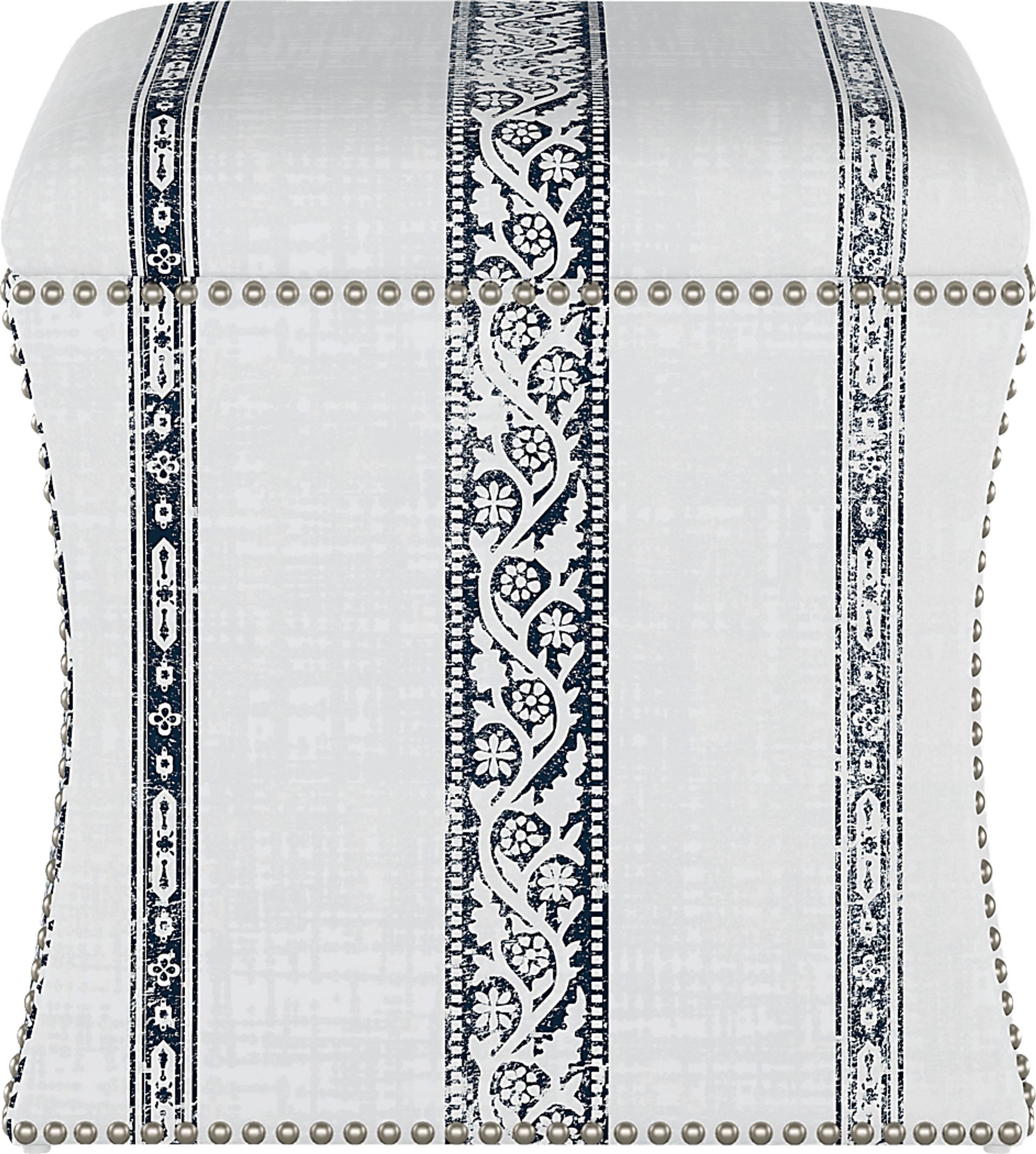 Classical Notes White-Gray Storage Ottoman - Image 2