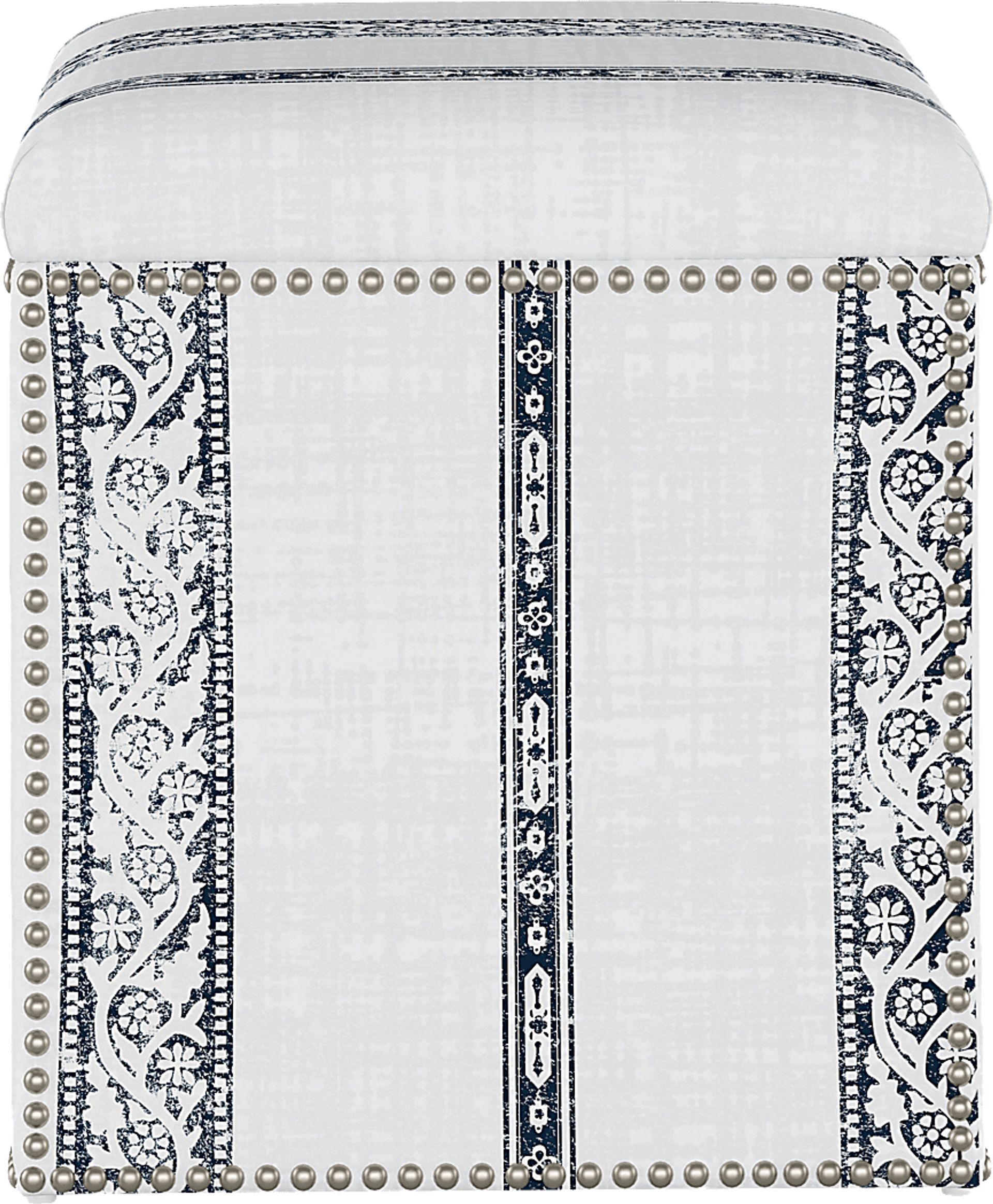 Classical Notes White-Gray Storage Ottoman - Image 3
