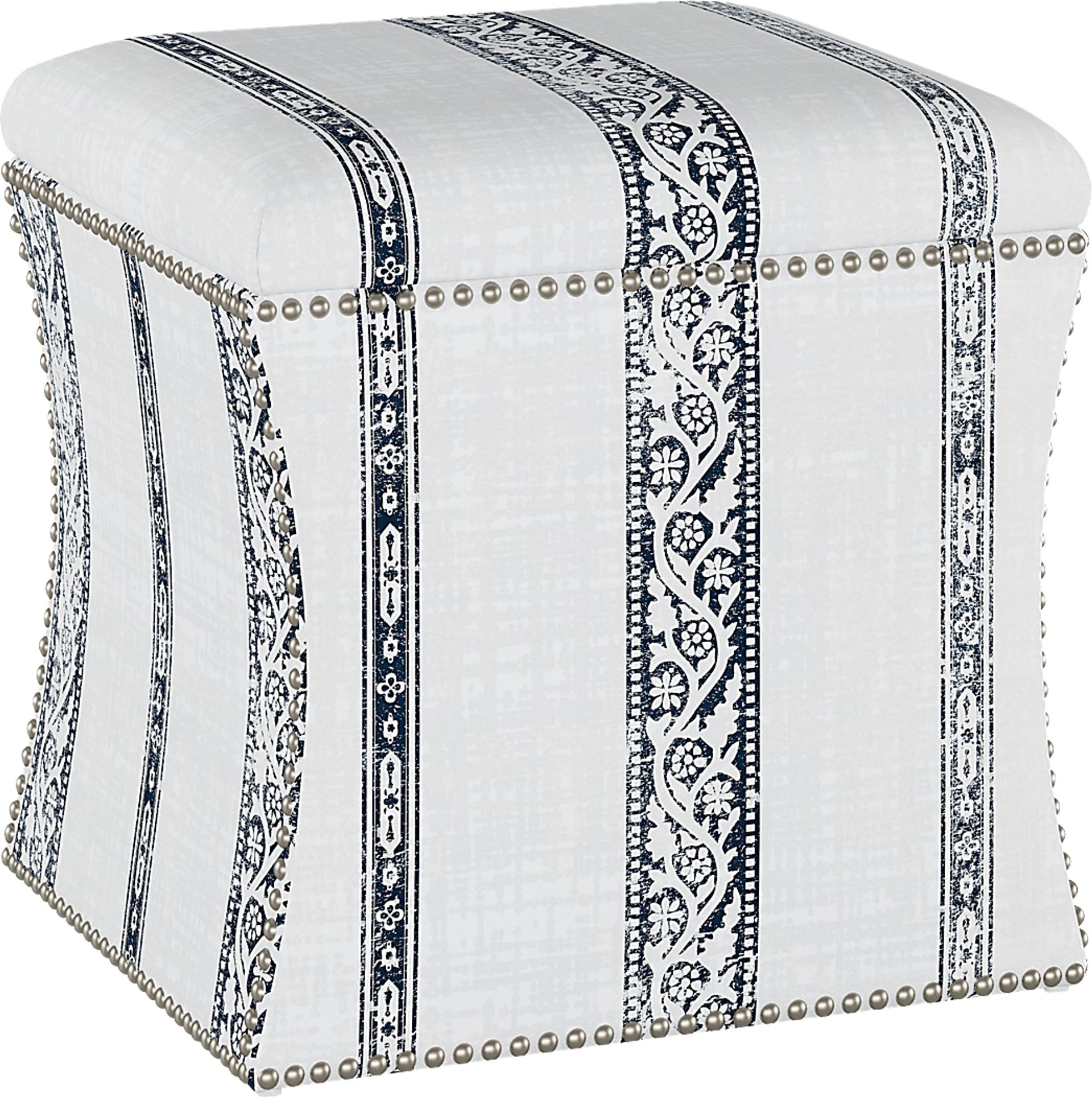 Classical Notes White-Gray Storage Ottoman - Image 1