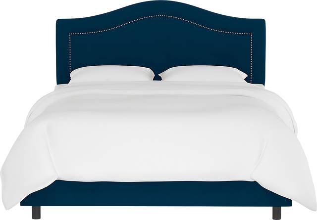 Classical Notes Navy King Upholstered Bed - Thumbnail - Image 2
