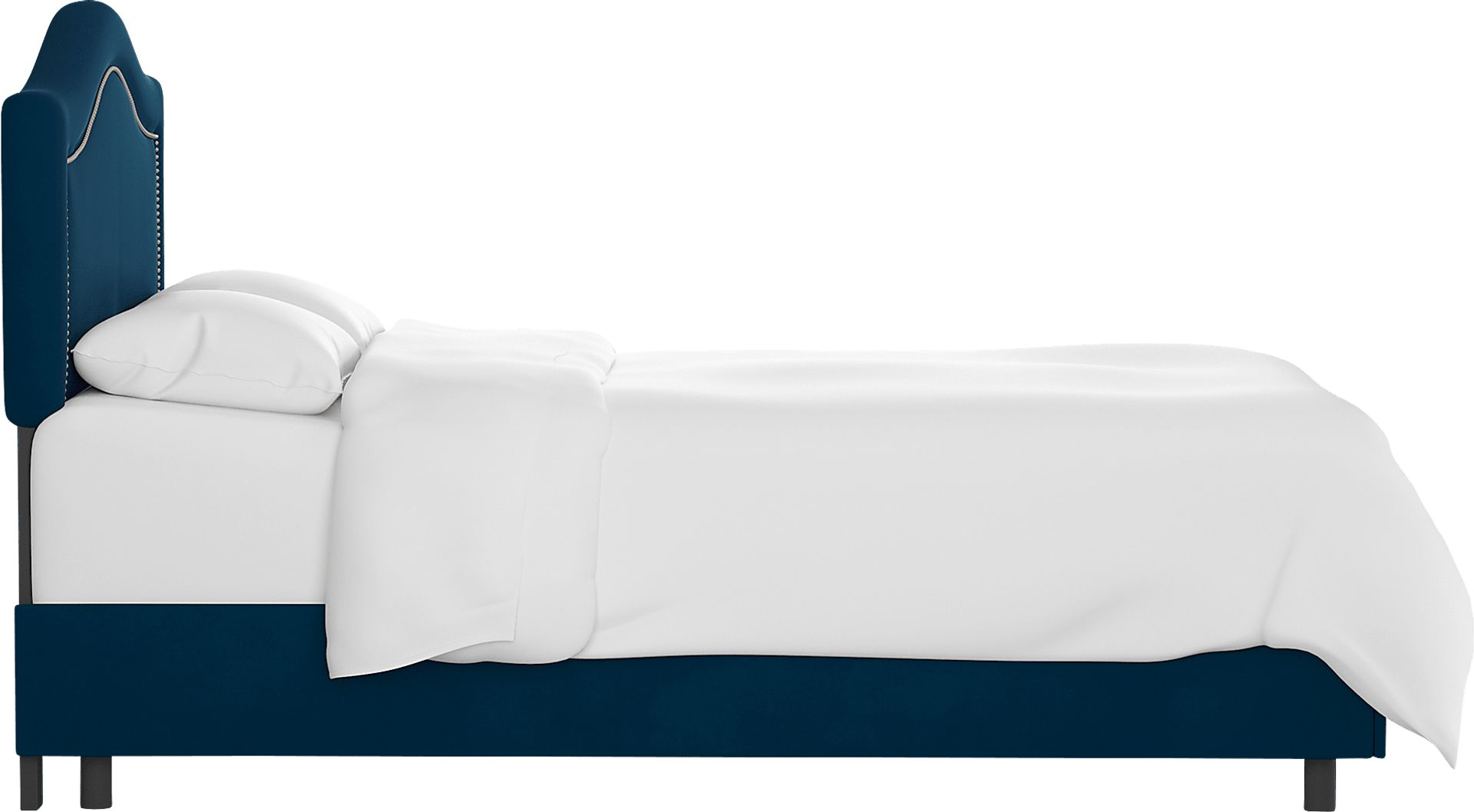 Classical Notes Navy King Upholstered Bed - Image 3