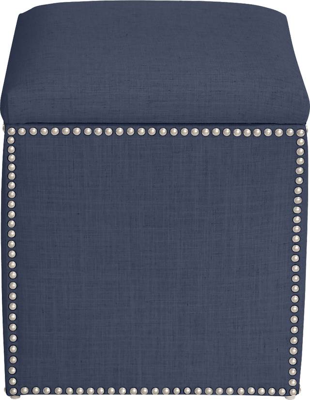 Classical Notes Navy Storage Ottoman - Thumbnail - Image 3