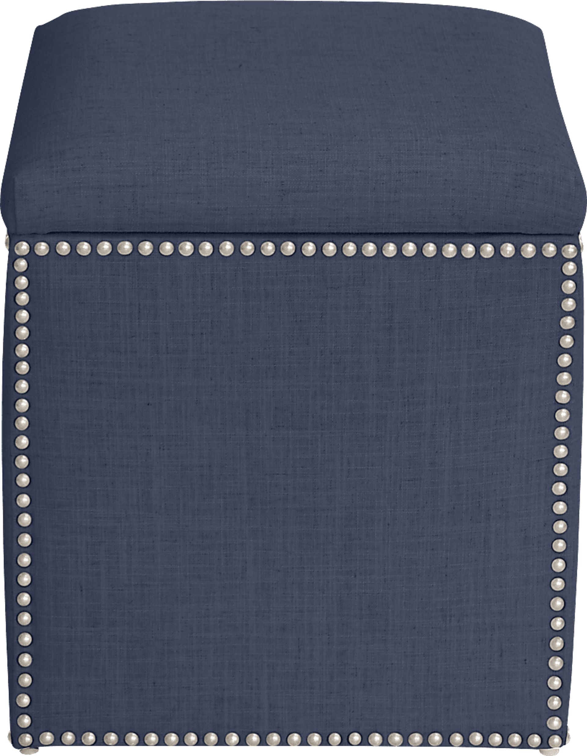 Classical Notes Navy Storage Ottoman - Image 3